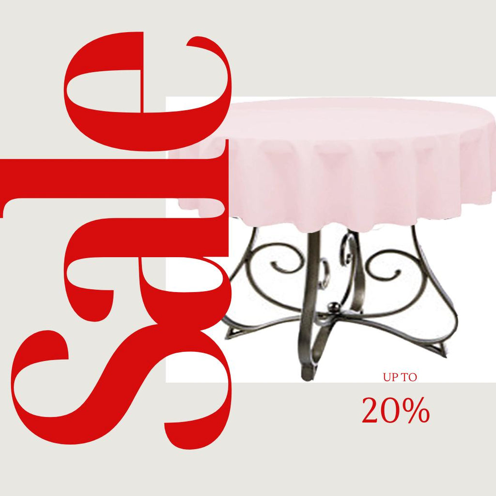 LT PINK - Polyester Poplin Washable Round Tablecloth,  Table Cover Fabric Table Cloth for Dinning, Kitchen, Party, Holiday