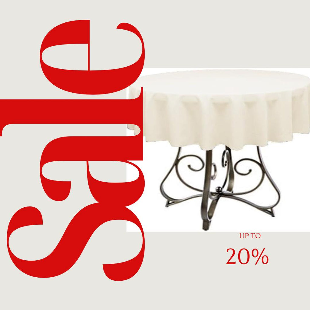 IVORY - Polyester Poplin Washable Round Tablecloth,  Table Cover Fabric Table Cloth for Dinning, Kitchen, Party, Holiday