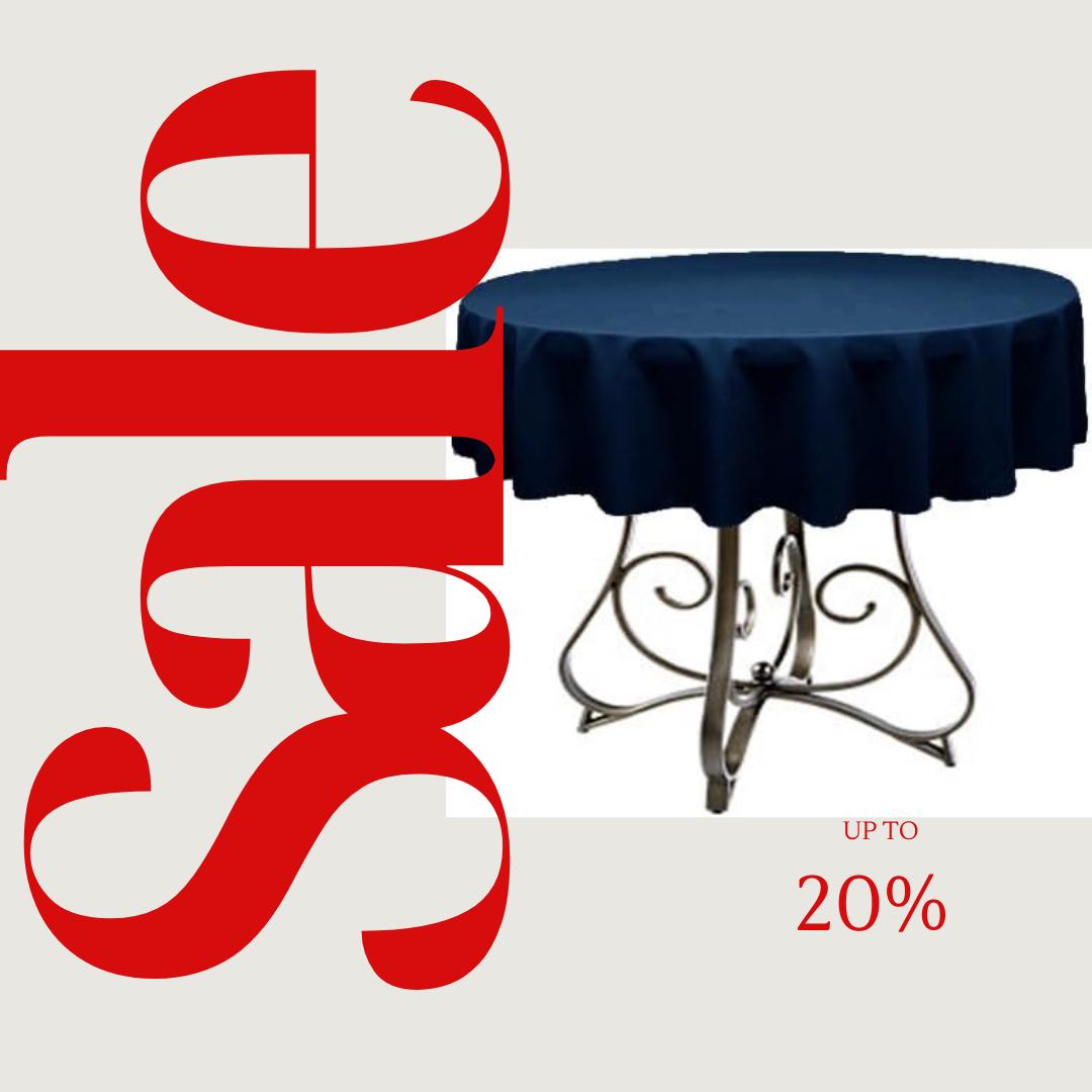 NAVY - Polyester Poplin Washable Round Tablecloth,  Table Cover Fabric Table Cloth for Dinning, Kitchen, Party, Holiday
