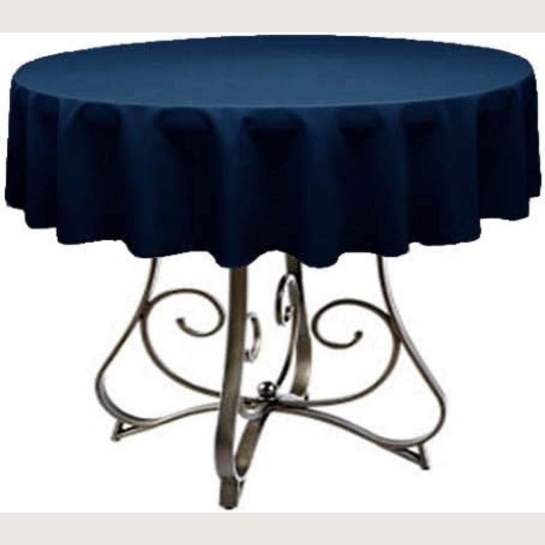 NAVY - Polyester Poplin Washable Round Tablecloth,  Table Cover Fabric Table Cloth for Dinning, Kitchen, Party, Holiday