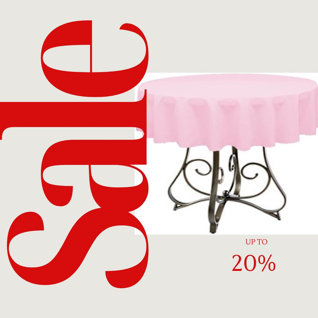 PINK - Polyester Poplin Washable Round Tablecloth,  Table Cover Fabric Table Cloth for Dinning, Kitchen, Party, Holiday
