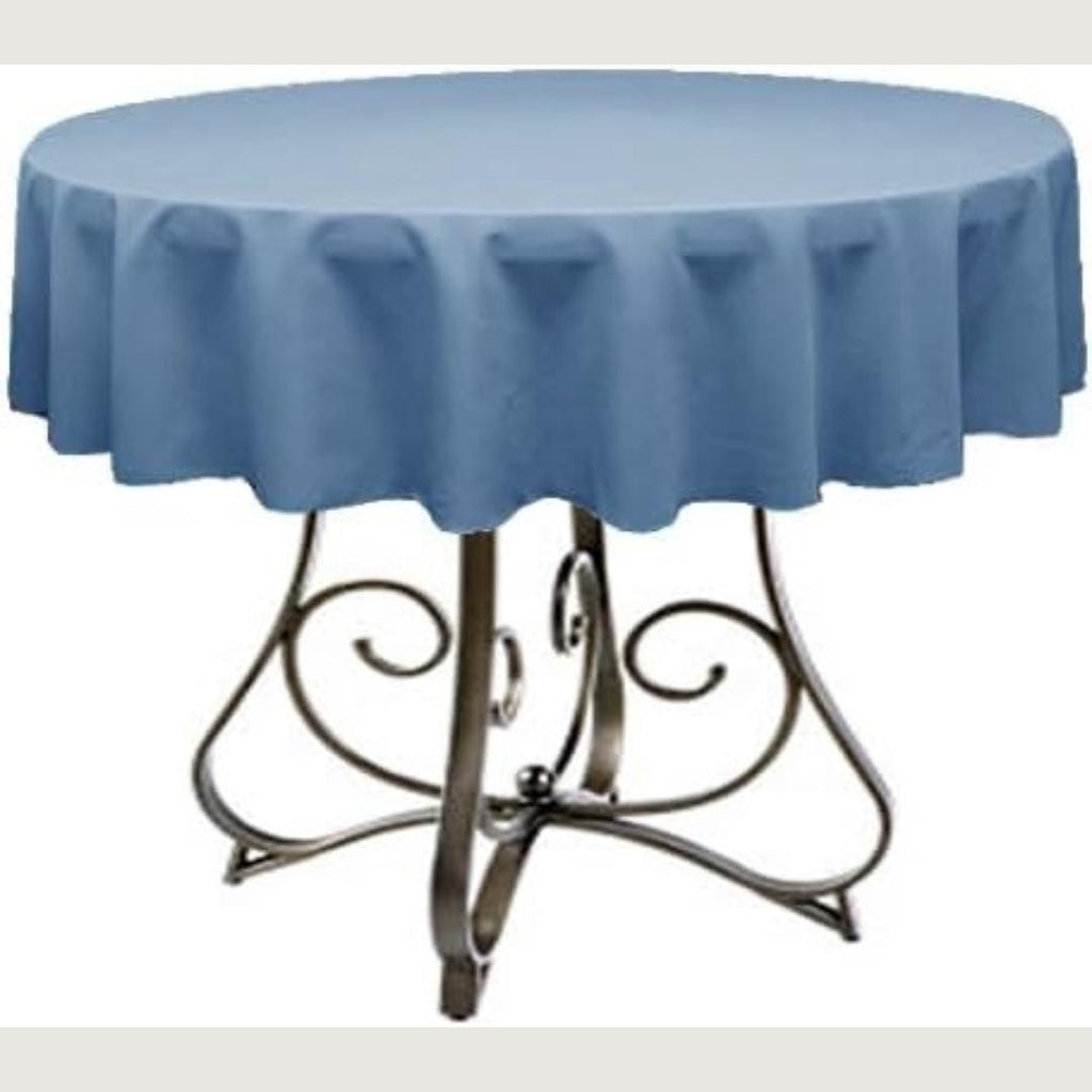 DUSTY BLUE - Polyester Poplin Washable Round Tablecloth,  Table Cover Fabric Table Cloth for Dinning, Kitchen, Party, Holiday