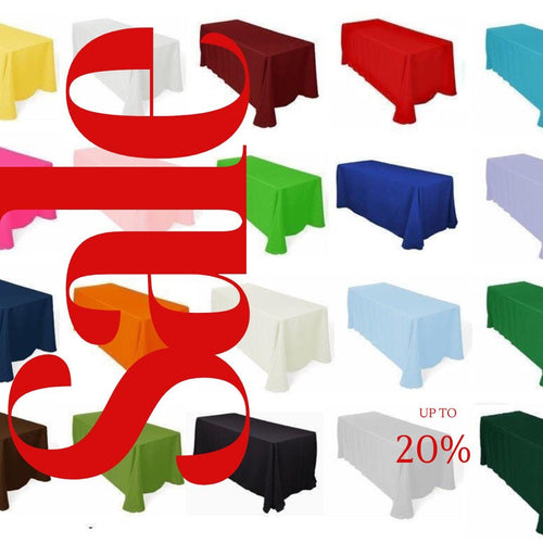 90" x 132" Polyester Poplin Washable Rectangular Tablecloth, Table Cover Fabric Cloth for Dinning, Kitchen, Party. 27 Colors Available