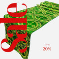 GREEN - 14" Wide X 90" Long Religious Brocade Runner Tablecloth | Liturgical Fabric | Runner Ecclesiastical Jacquard | Church | Vestment