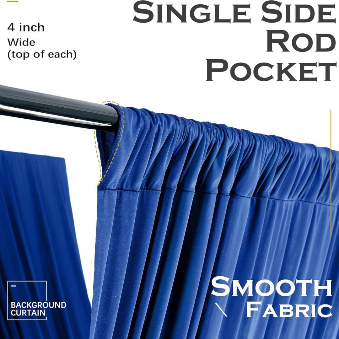 ROYAL - 5' x 21 Ft Ceiling Drapes for Wedding Parties, Wrinkle Free Interlock Canopy Tent Draping Ceiling Curtains Arch Drapery for Events