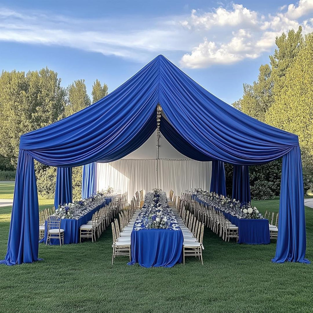 ROYAL - 5' x 21 Ft Ceiling Drapes for Wedding Parties, Wrinkle Free Interlock Canopy Tent Draping Ceiling Curtains Arch Drapery for Events