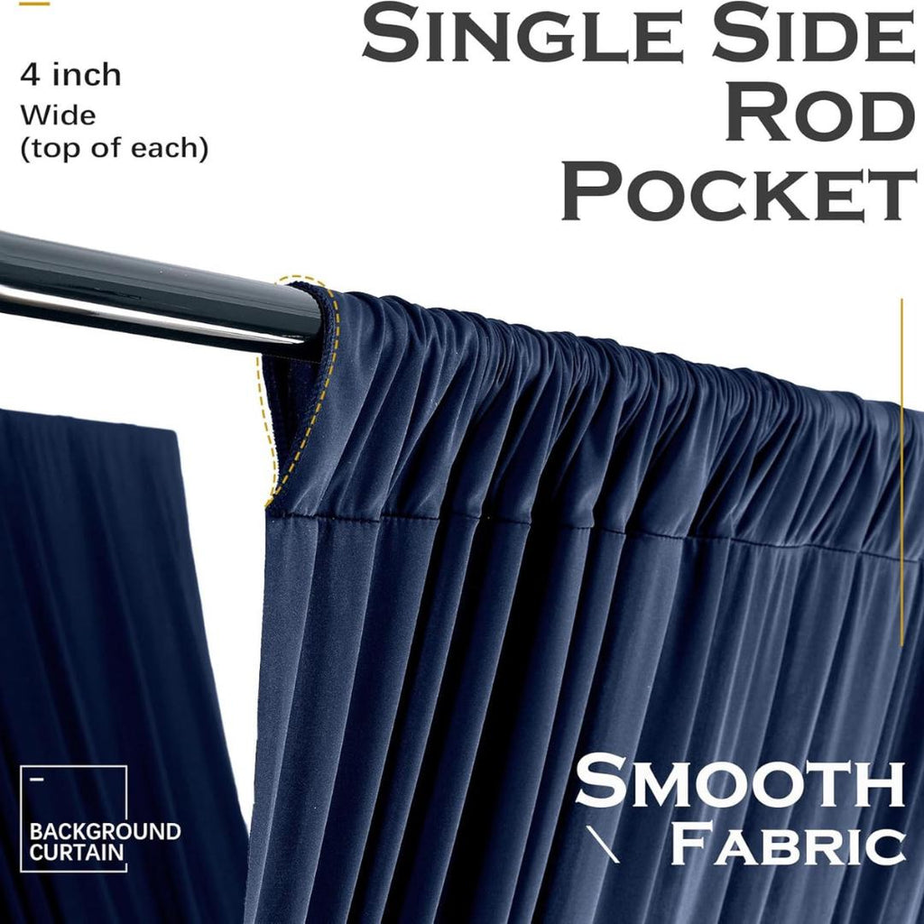 NAVY - 5' x 33 Ft Ceiling Drapes for Wedding Parties, Wrinkle Free Interlock Canopy Tent Draping Ceiling Curtains Arch Drapery for Events