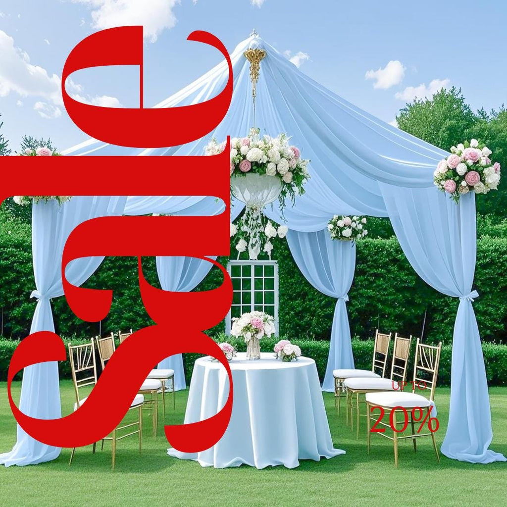 LT BLUE - 5' x 33 Ft Ceiling Drapes for Wedding Parties, Wrinkle Free Interlock Canopy Tent Draping Ceiling Curtains Arch Drapery for Events