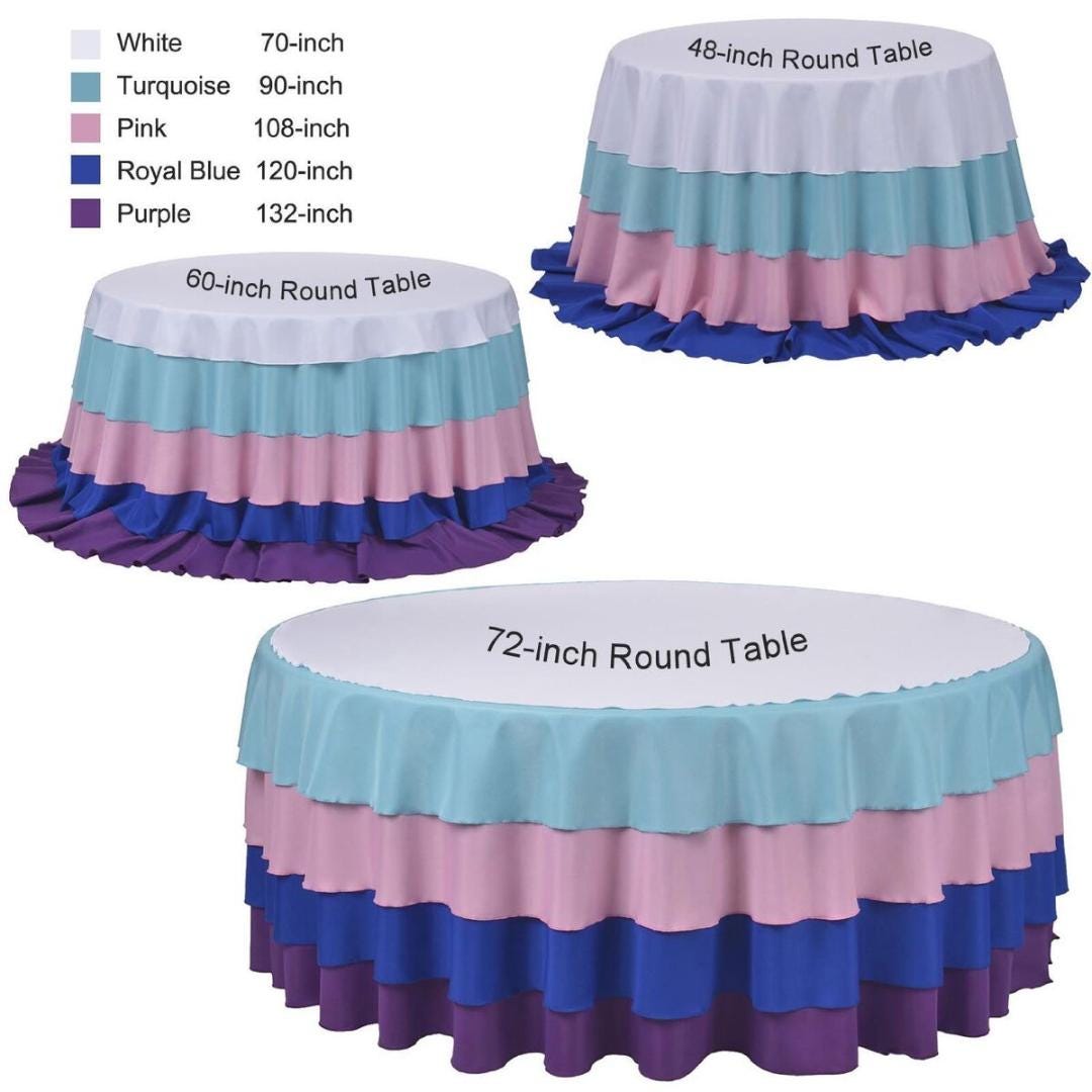 Cocktail Table Cover - Bar Height Table: 30" to 36" Round Diameter Table -  Fabric Table Cloth Party Decor - ORANGE