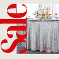 Crushed Velvet Tablecloth - SILVER -  Luxurious Round Table Cover  for Weddings, Parties, Baby Showers and Events. Choose Size Below