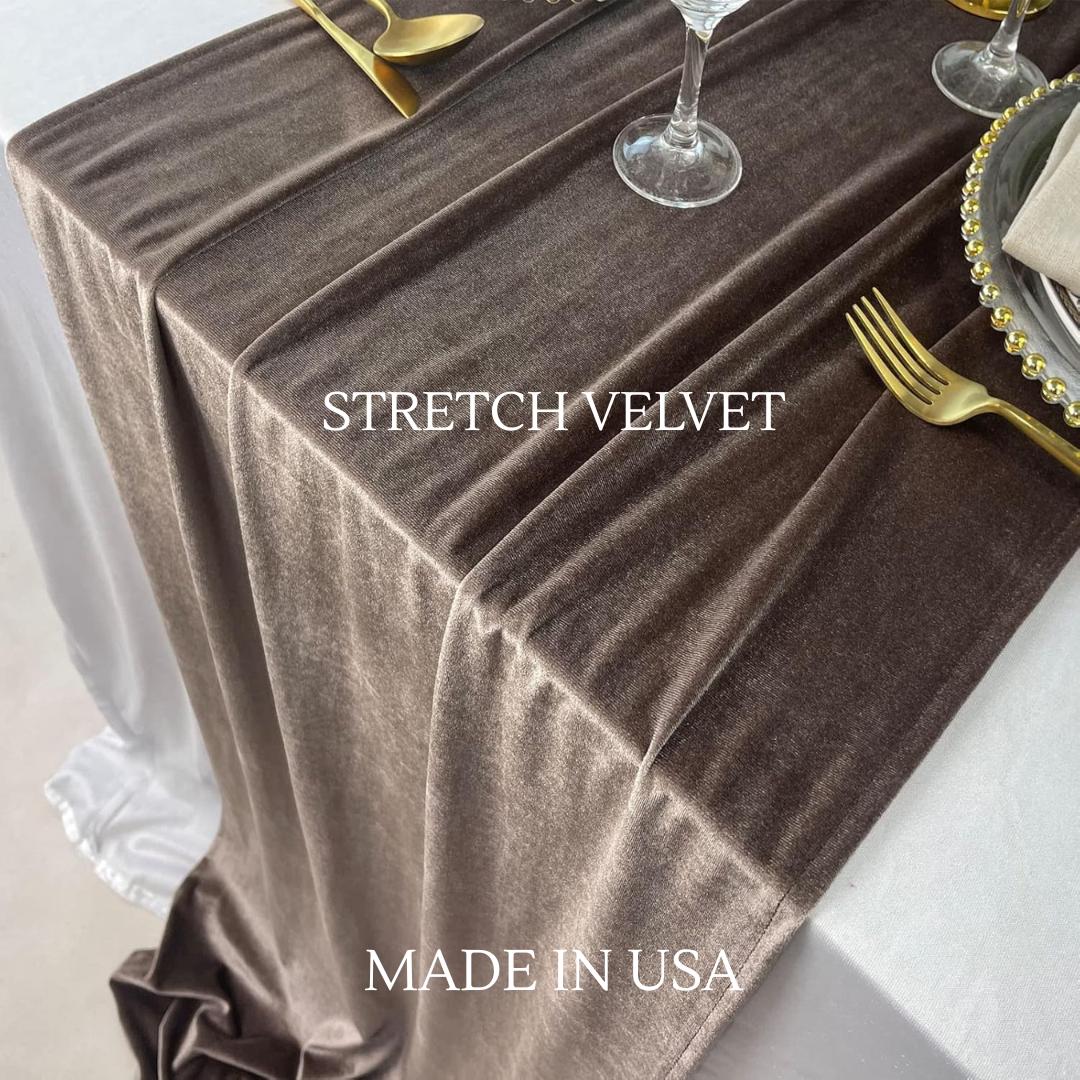 20" x 120" Luxurious Stretch Velvet Table Runner, 10ft Wedding Reception Decorations Soft Velvet Fabric, Table Linen & Wedding Runners