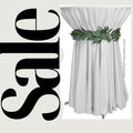 Cocktail Table Cover - Bar Height Table: 30" to 36" Round Diameter Table -  Fabric Table Cloth Party Decor - WHITE