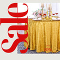 Crushed Velvet Tablecloth - GOLD -  Luxurious Round Table Cover  for Weddings, Parties, Baby Showers and Events. Choose Size Below