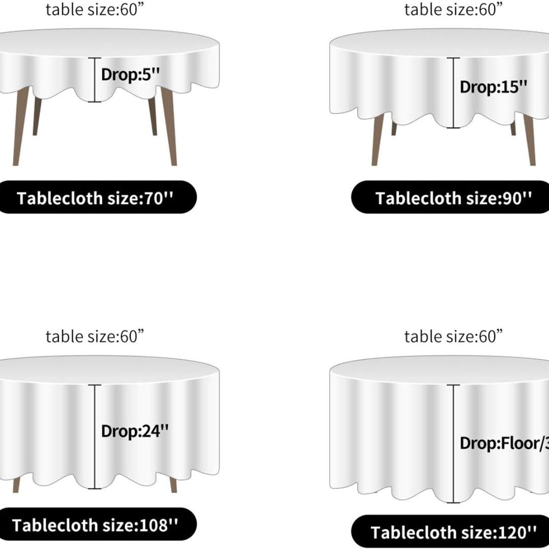 BLACK SATIN - Table Cloth Covers for Round Tables- Round Satin Table Cloth for Wedding Banquet Decoration- Table Cloths. Choose Size Below