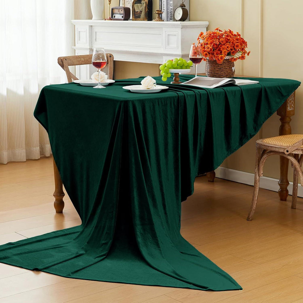 Rectangular Stretch Velvet Tablecloth - HUNTER - Luxurious Table Cover Beautiful for Weddings, Parties, Baby Showers and Events. Choose Size
