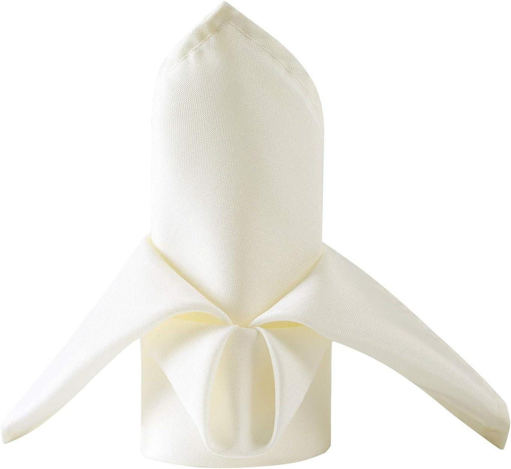 IVORY -Poly Poplin Napkin - 18" X 18" - Cloth Napkins, Washable Reusable Napkins,Wrinkle Resistance Napkins for Dinner, Wedding, Parties
