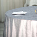 Round Luxurious Royal Velvet Tablecloth - SILVER - Washable Table Cover for Party Wedding Baby Shower Dinning Decoration. Choose size