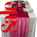 29" x 120" FUCHSIA - Luxurious Royal Velvet Table Runner, 10ft Wedding Reception Decorations Soft Velvet Fabric & Wedding Runners