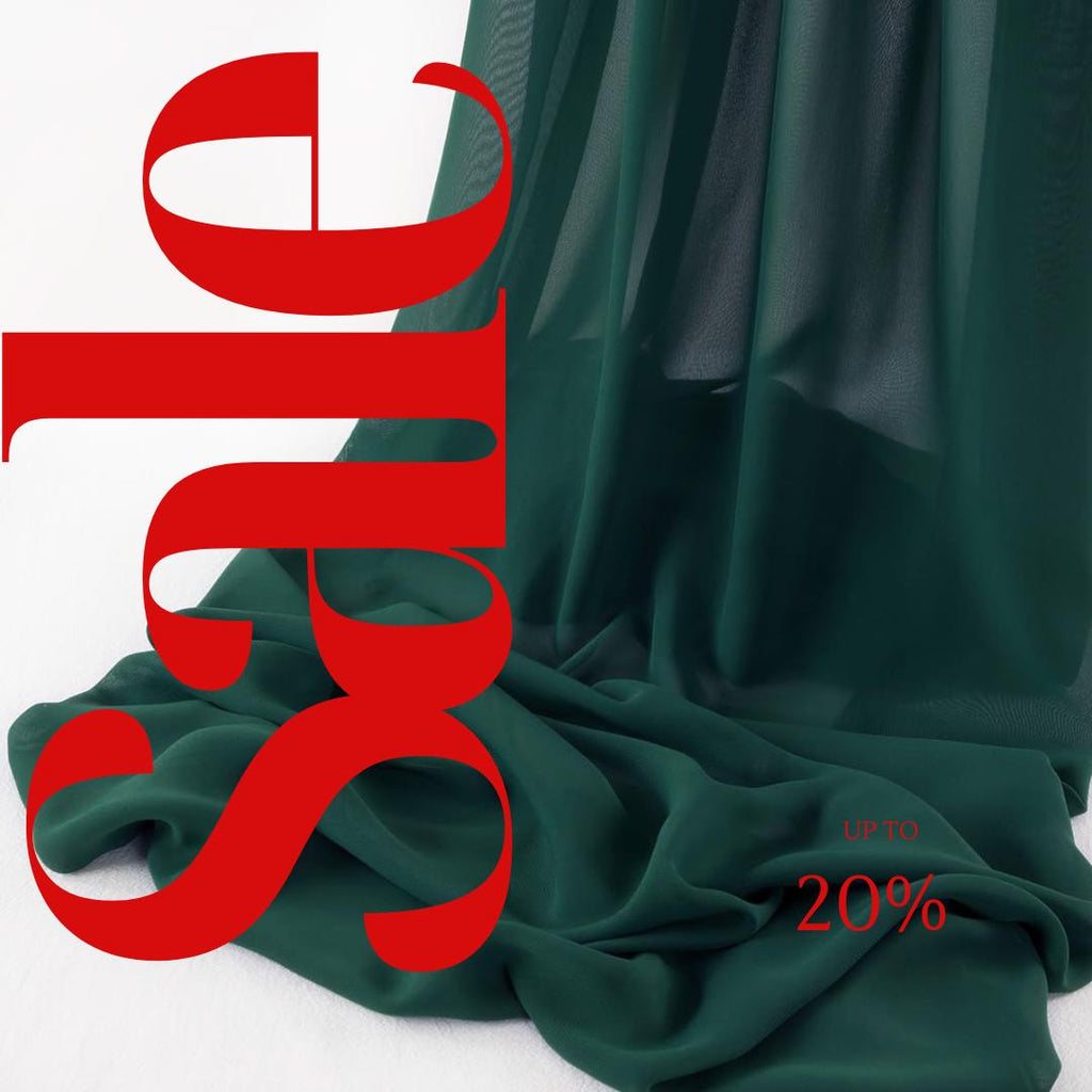 CHIFFON FABRIC -  HUNTER -Polyester Soft Light Weight, Sheer, See Through Chiffon Fabric Sold By The Yard.