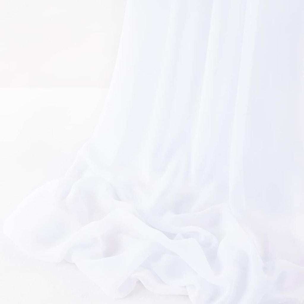 CHIFFON FABRIC - WHITE - Polyester Soft Light Weight, Sheer, See Through Chiffon Fabric Sold By The Yard.