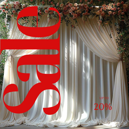 10Ftx10Ft - IVORY - Wrinkle Free Backdrop Curtains for Parties  - 2 Panels 5x10ft Interlock Backdrop for Weddings Birthday Party Curtains