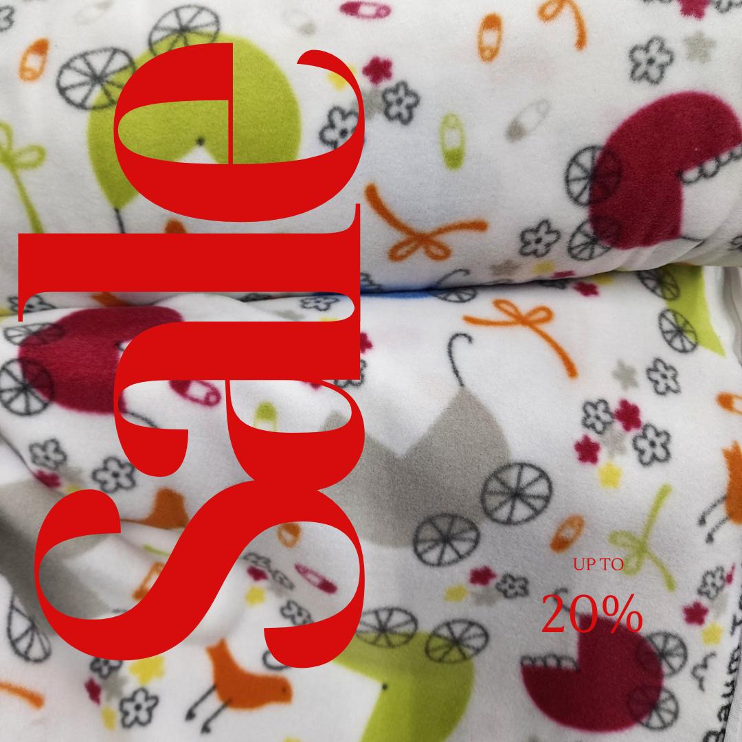 Multi Color Strollers Print - Anti Pill Theme Fleece Fabric, 60” Inches Wide – Sold By The Yard