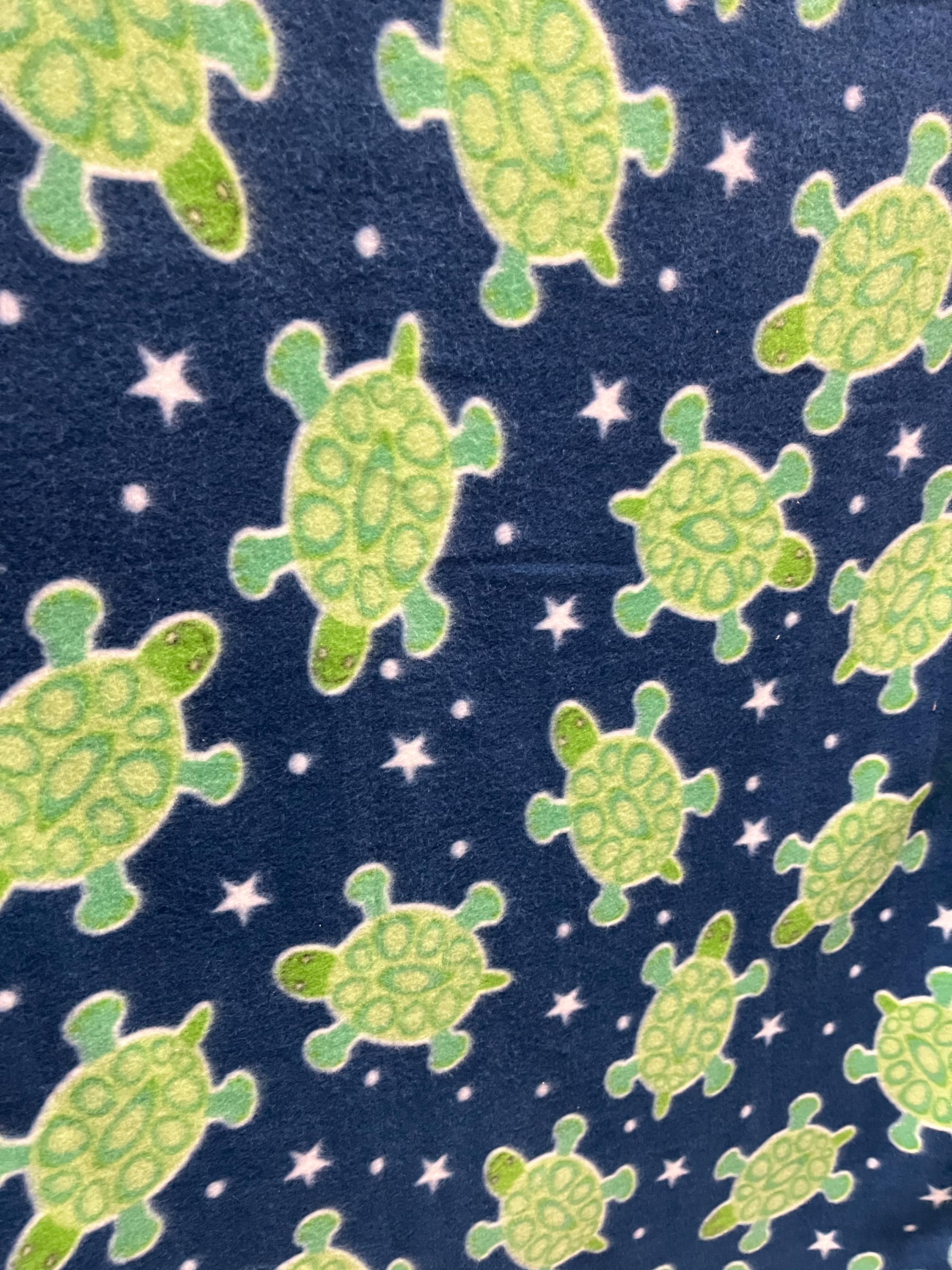 Green Turtles  Print - Anti Pill Theme Fleece Fabric, 60” Inches Wide – Sold By The Yard