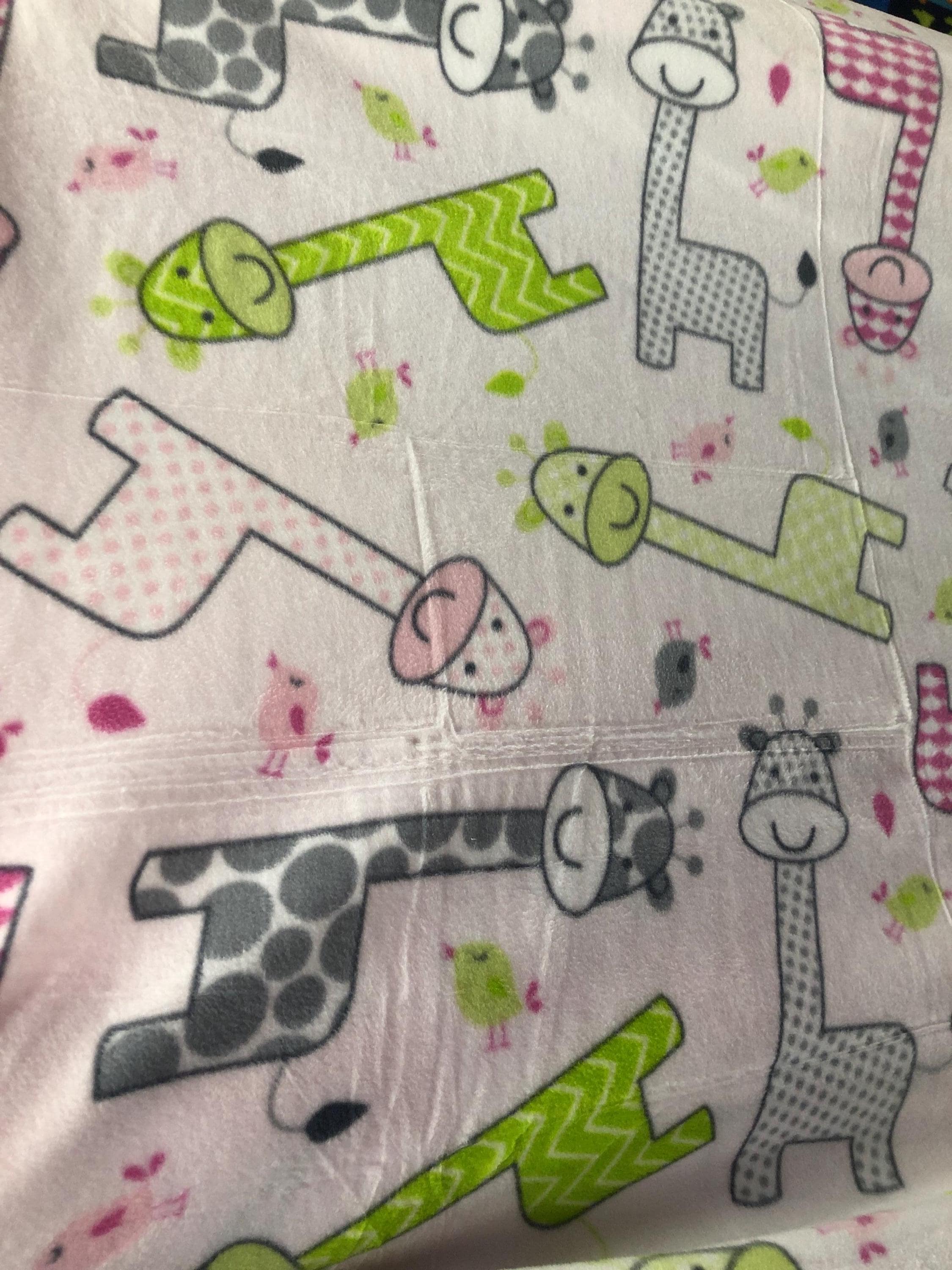 Baby Giraffe Print - Anti Pill Theme Fleece Fabric, 60” Inches Wide – Sold By The Yard