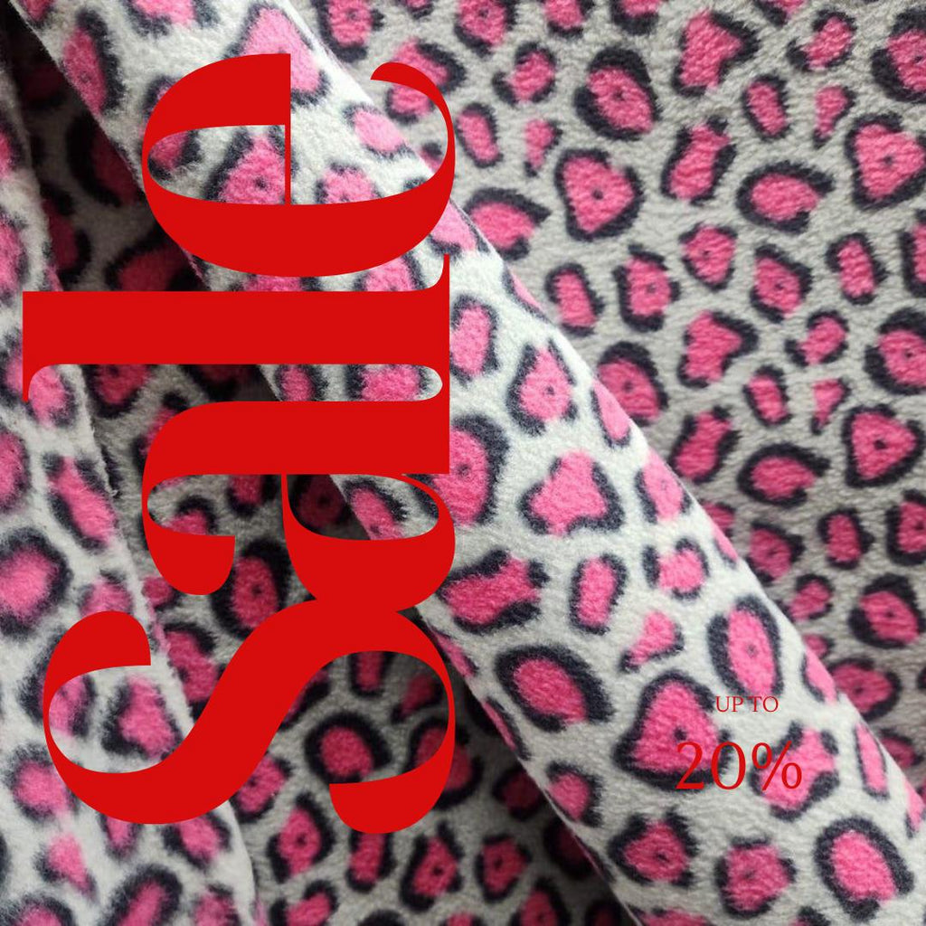 Leopard Print - Anti Pill Theme Fleece Fabric, 60” Inches Wide – Sold By The Yard. Silver/Pink