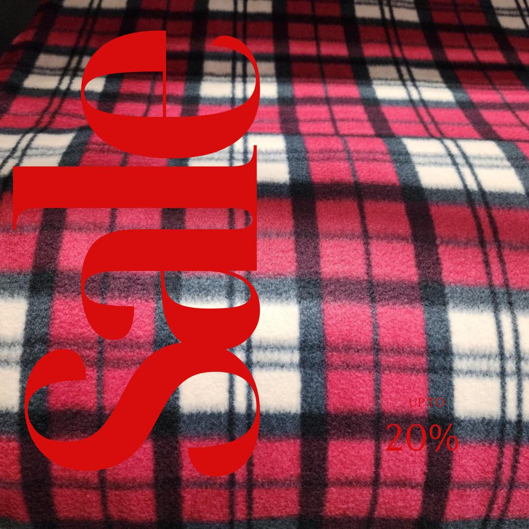 Plaid Checkered Print - Anti Pill Theme Fleece Fabric, 60” Inches Wide – Sold By The Yard