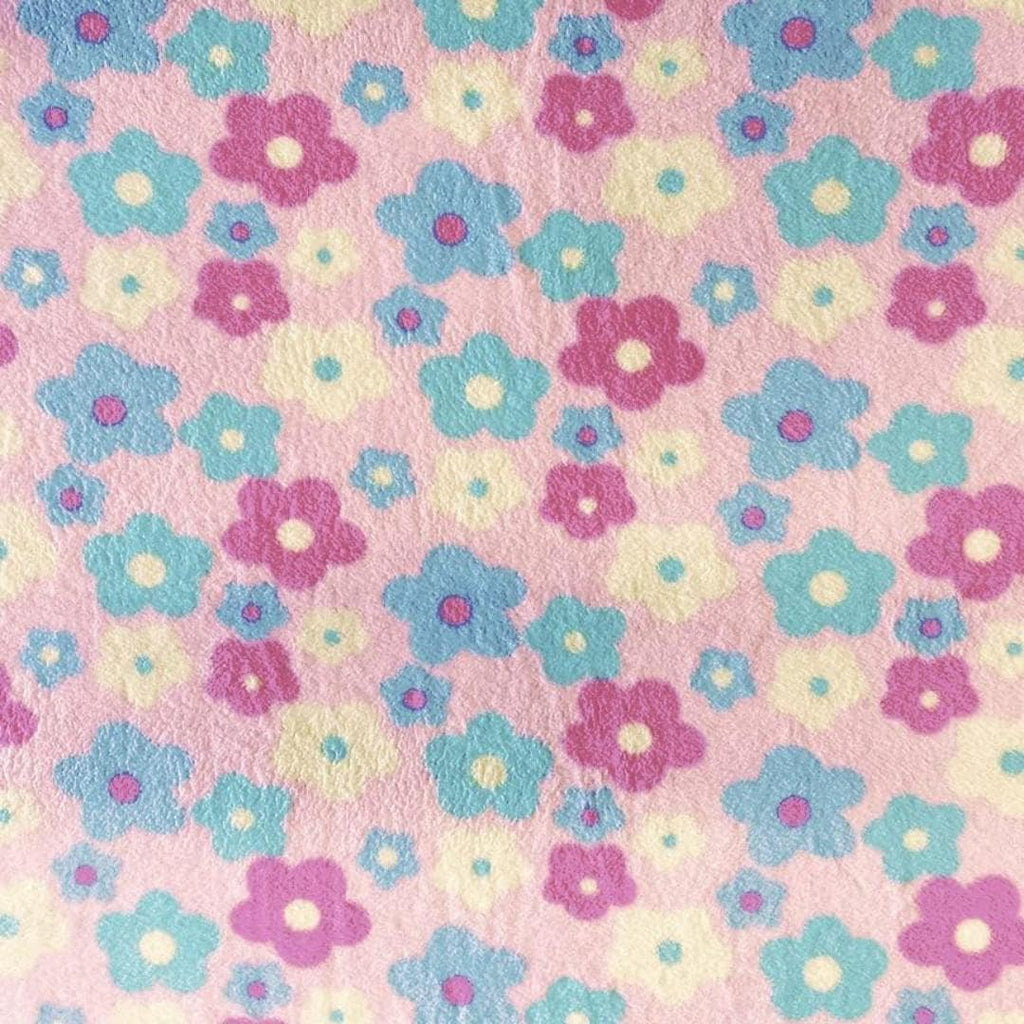 Pastel Daisy Floral Print - Anti Pill Theme Fleece Fabric, 60” Inches Wide – Sold By The Yard