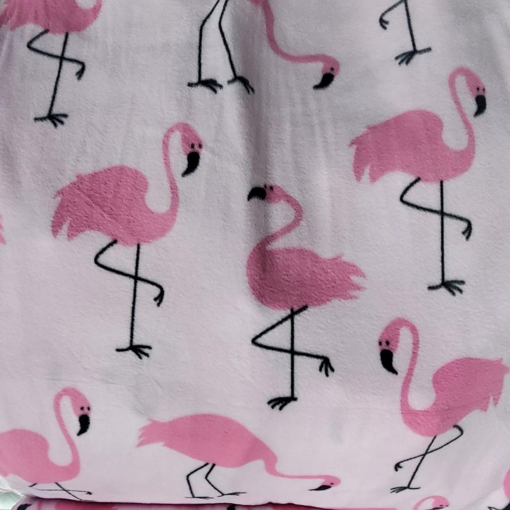Pink Flamingo Prints - Anti Pill Theme Fleece Fabric, 60” Inches Wide – Sold By The Yard