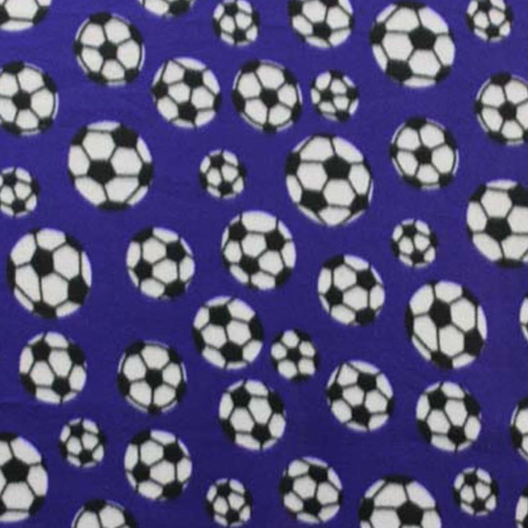 Purple Soccer Print - Anti Pill Theme Fleece Fabric, 60” Inches Wide – Sold By The Yard