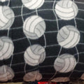 Black Volleyball Print- Anti Pill Theme Fleece Fabric, 60” Inches Wide – Sold By The Yard