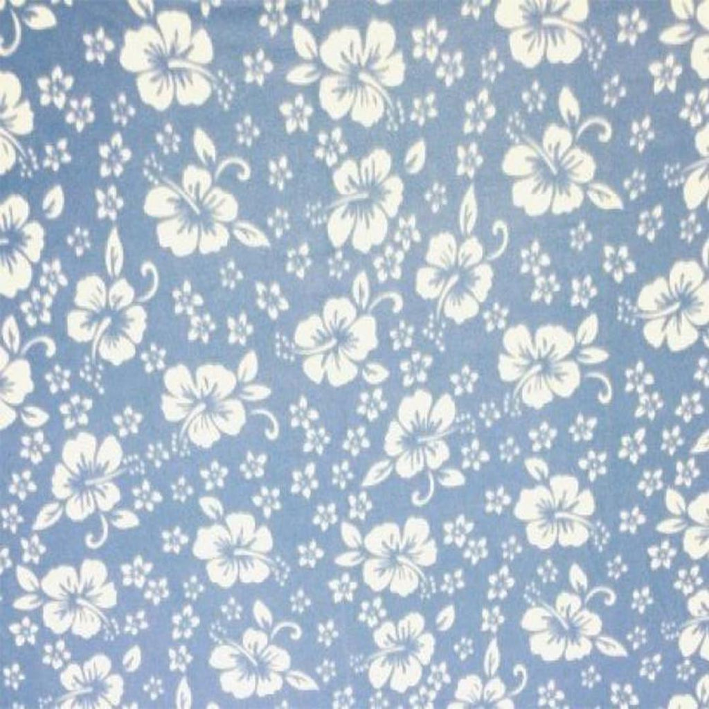 Hawaiian Print - Anti Pill Theme Fleece Fabric, 60” Inches Wide – Sold By The Yard Lt Blue