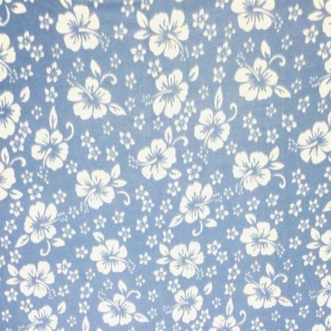 Hawaiian Print - Anti Pill Theme Fleece Fabric, 60” Inches Wide – Sold By The Yard Lt Blue