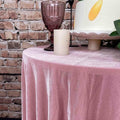 Round Luxurious Stretch Velvet Tablecloth - LT PINK - Washable Table Cover for Party Wedding Baby Shower Dinning Decoration. Choose size