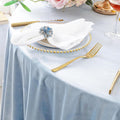 Round Luxurious Royal Velvet Tablecloth - LT BLUE - Washable Table Cover for Party Wedding Baby Shower Dinning Decoration. Choose size Below