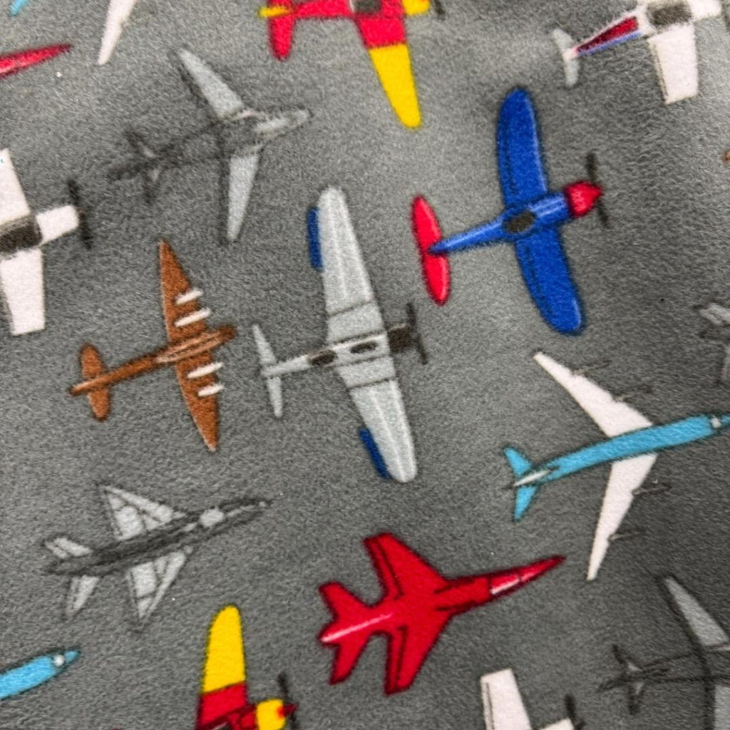 Flying Airplanes Print - Anti Pill Theme Fleece Fabric, 60” Inches Wide – Sold By The Yard