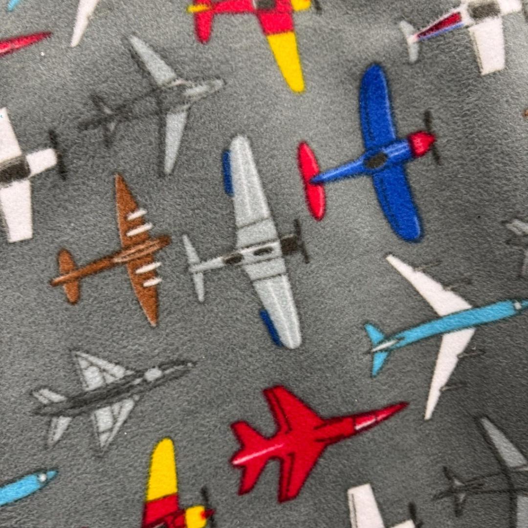 Flying Airplanes Print - Anti Pill Theme Fleece Fabric, 60” Inches Wide – Sold By The Yard