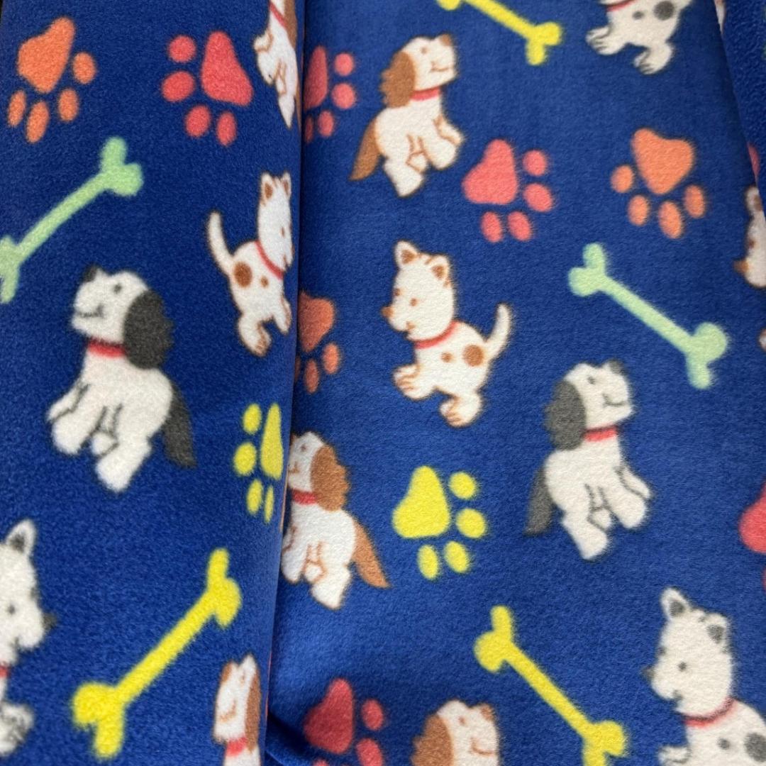 Puppies and Bones Print - Anti Pill Theme Fleece Fabric, 60” Inches Wide – Sold By The Yard