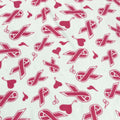 Pink Ribbon Prints - Anti Pill Theme Fleece Fabric, 60” Inches Wide – Sold By The Yard