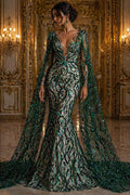 Luxurious Design Lace - Hunter - 3D Beaded Design with Embroidered Sequins and Beads On a Mesh Lace Fabric for Prom Dress By The Yard