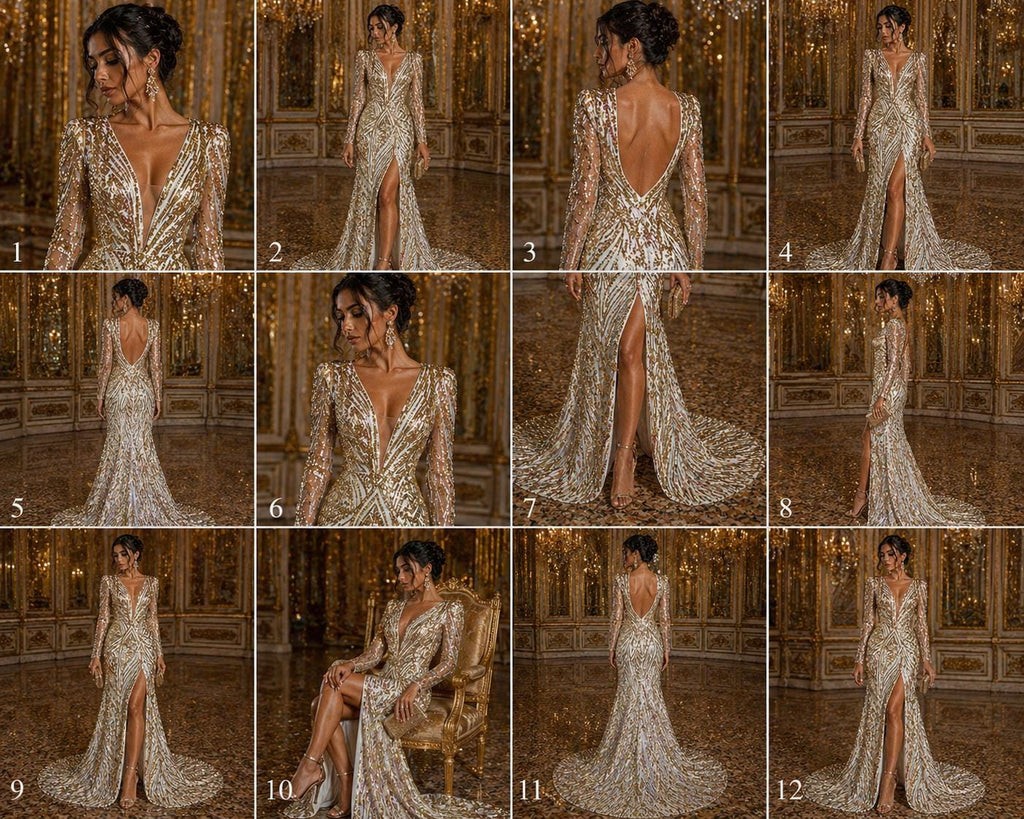 Luxury Shiny Sequin 4-Way Stretch Mesh Fabric – Prom & Evening Dress Material By The Yard. Gold