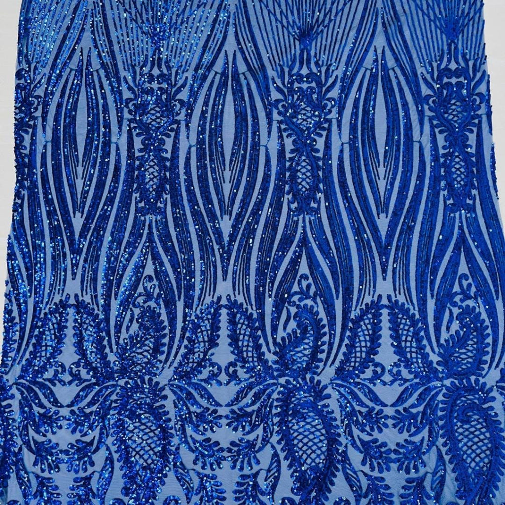 ROYAL - Luxury Shiny Sequin 4-Way Stretch Mesh Fabric – Prom & Evening Dress Material By The Yard.