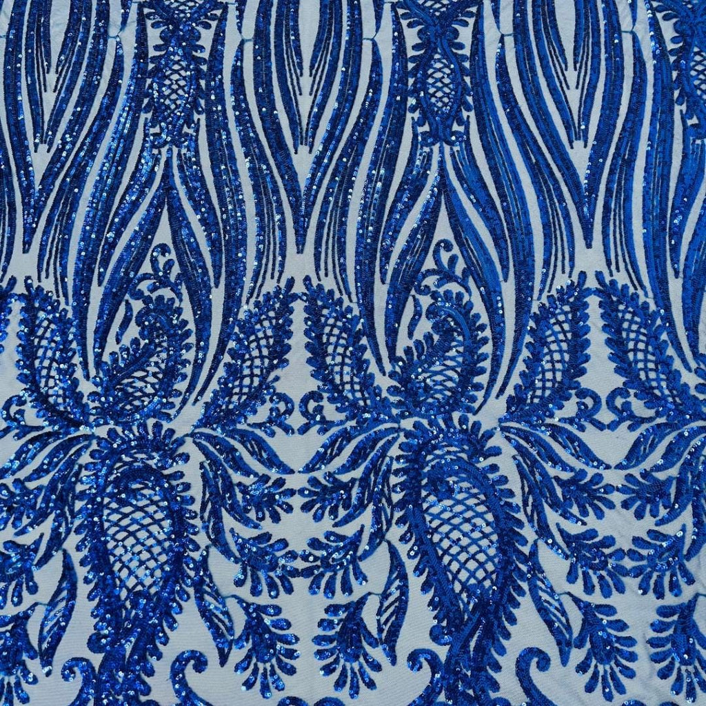 ROYAL - Luxury Shiny Sequin 4-Way Stretch Mesh Fabric – Prom & Evening Dress Material By The Yard.