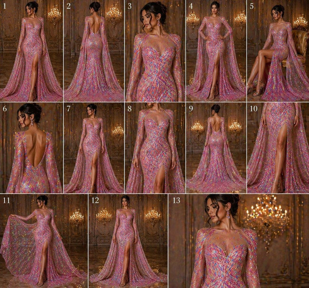 Luxury Shiny Sequin 4-Way Stretch Mesh Fabric – Prom & Evening Dress Material By The Yard. Candy Pink