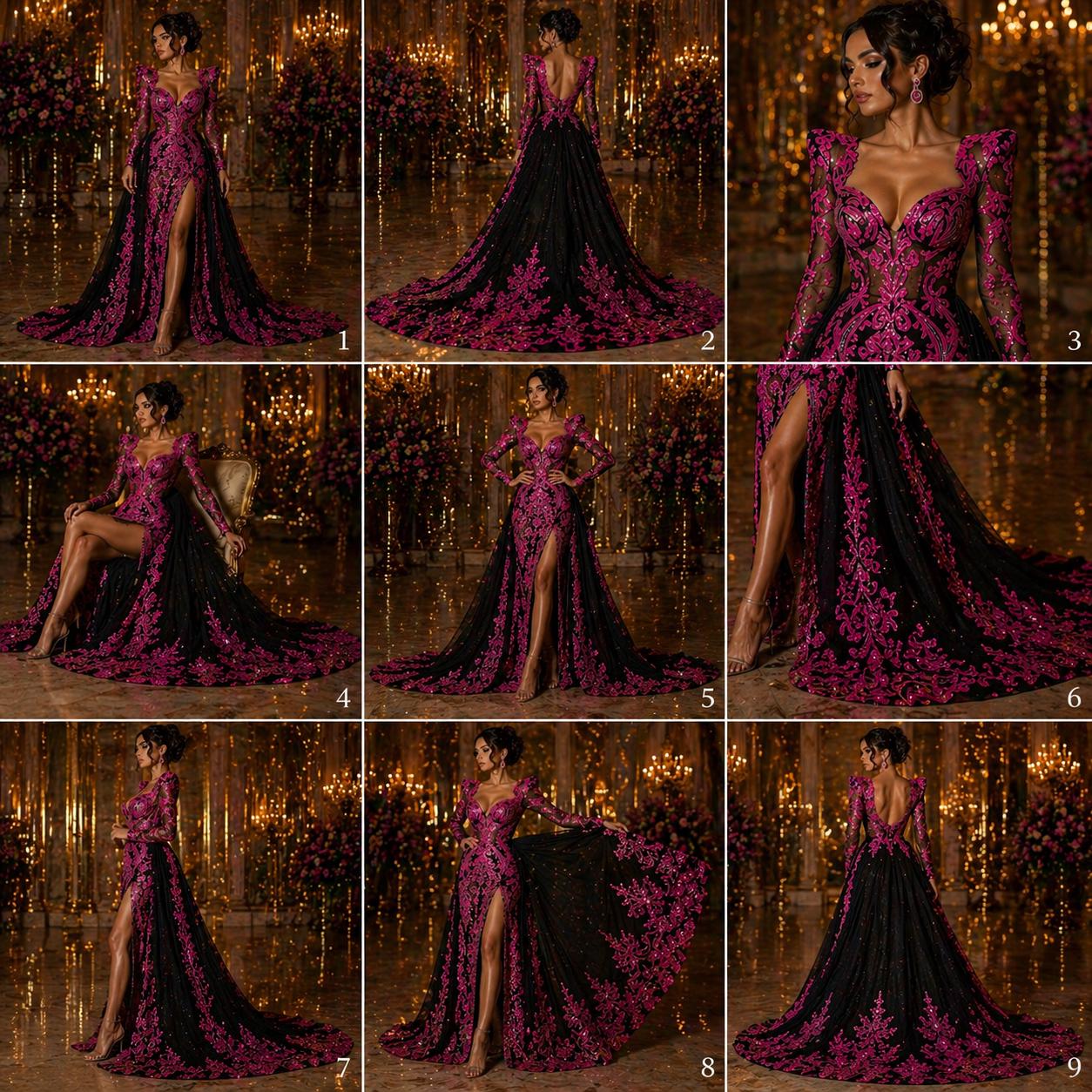Neon Hot Pink - Marvelous Luxury Shiny Sequin 4-Way Stretch Mesh Fabric – Prom & Evening Dress Material By The Yard.