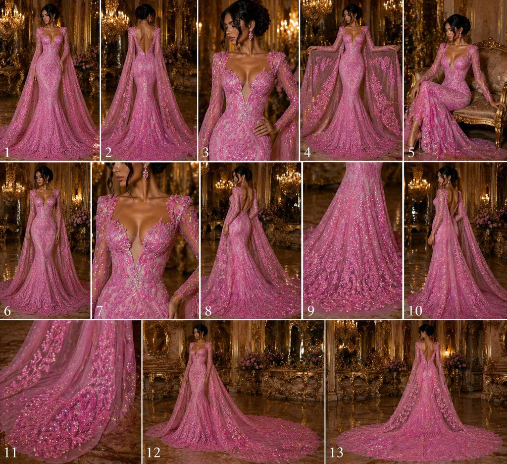 Candy Pink Iridescent - Marvelous Luxury Shiny Sequin 4-Way Stretch Mesh Fabric – Prom & Evening Dress Material By The Yard.