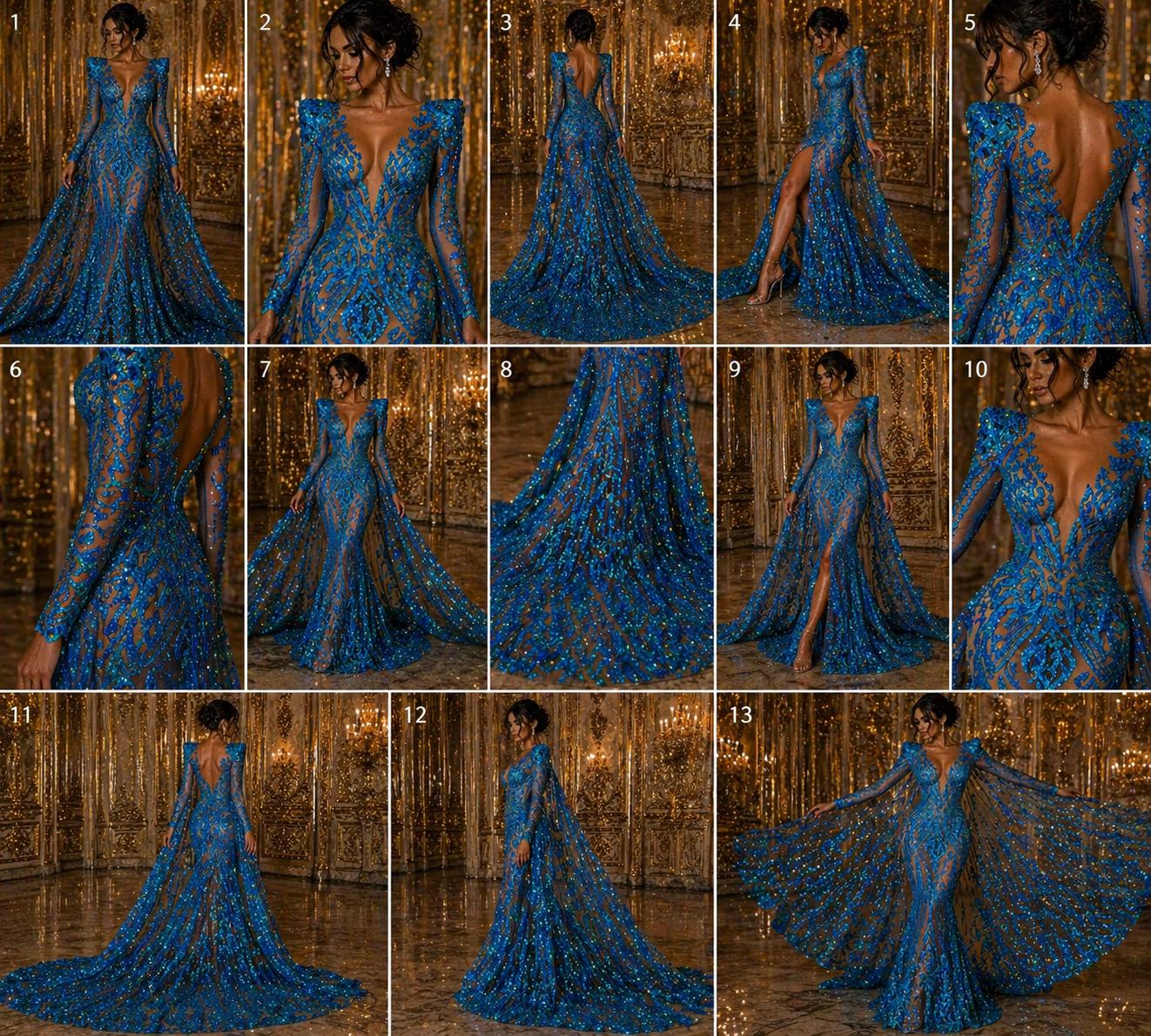 Turquoise Holographic - Marvelous Luxury Shiny Sequin 4-Way Stretch Mesh Fabric – Prom & Evening Dress Material By The Yard.